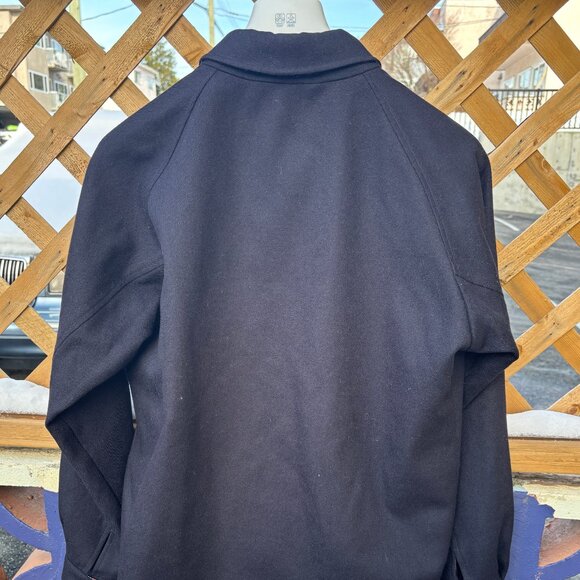 Vintage Burberry England Navy Blue Wool Blouson Zip Jacket Nova Check - 10 - Picture 14 of 16